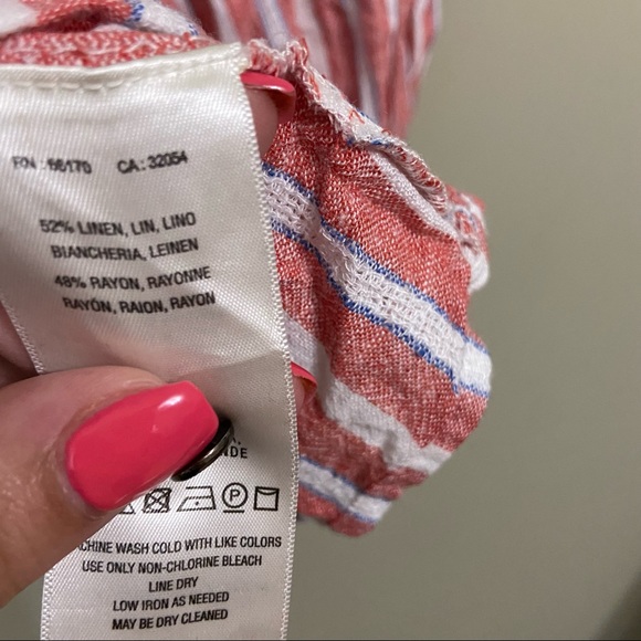 Anthropologie Sz Xs Peasant Blouse Audria Striped - Picture 6 of 8